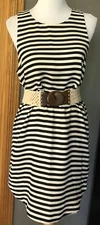 H&M Striped Tank Dress Women’s Sz 8 Black White Sleeveless Beach Casual