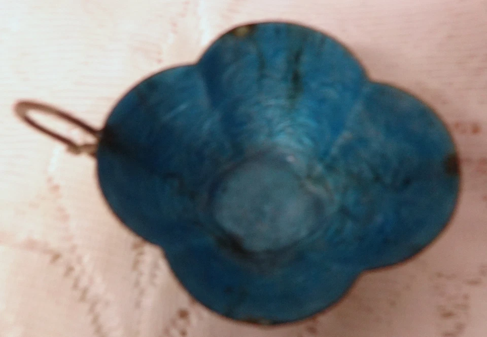 Taza y platillo de té floral antiguo chino de exportación cobre metal esmalte Foto 2 de 4