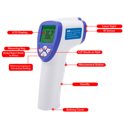 Termometro A Infrarossi Medico Per Fronte, Con Display LCD E Laser, Precisione ±0.2°F, UPC