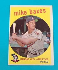 1959 Topps #381 Mike Baxes Kansas City Athletics BASEBALL Card M4
