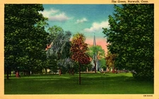 The Green Norwalk Connecticut Postcard