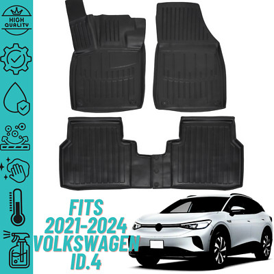 3D Floor Mats For 2021-2024 Volkswagen ID.4 (ID4) Heavy Duty All Weather Liner