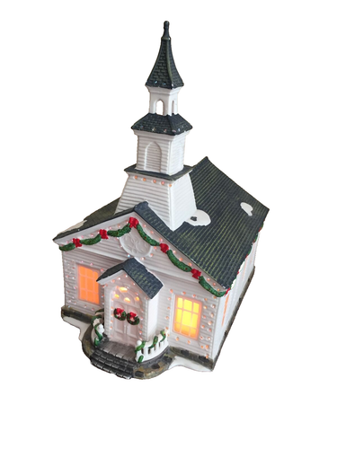 Fiber optic lighted christmas village