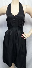 TO THE MAX / LITTLE BLACK SATIN HALTER EMBELLISHED CAREER CASUAL DRESS SIZE: 2