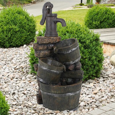 Aussen Bereich Spring Stand Brunnen Balkon Stein Optik Garten Wasserspiel Braun 4041908092120 Ebay