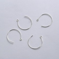 925 Sterling Silver Circle Ear Wire Hook Earring Finding DIY 10mm 20mm