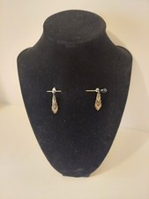 Sterling Silver 925 Mesh Dangle Pierced Earrings