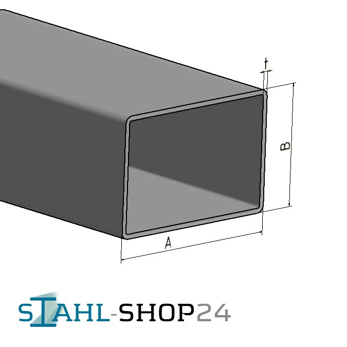 STAHL-SHOP24 Stahl Rechteckrohr verzinkt Rechteckrohr feuerverzinkt Hohlprofil - Bild 2 von 4