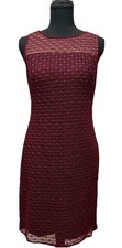 Lauren Ralph Lauren Burgundy Lace Sheath Dress Size 4 Cocktail Party