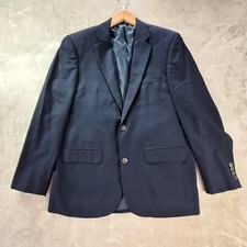 Joseph  Feiss Gold Blazer Mens 40 Regular Navy Blue Wool Classic Fit Jacket