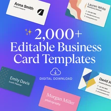 2,000+ Editable Business Card Templates | Digital Download | Instant Access