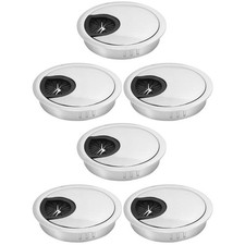 Set of 2 Computer Desk Cable Hole Cover Brushed Texture Office Table Wring
