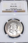1956 50C Franklin Half Dollar NGC MS66 FBL