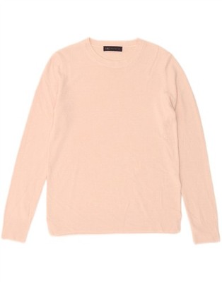 Marks & Spencer Damen Pullover Pulli Rundhals UK 10 Small Rosa Acryl AS05