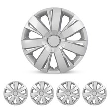 14 Set Of 4 Sliver Wheel Covers Full Rim Snap On Hub Caps For R14 Tire Steel