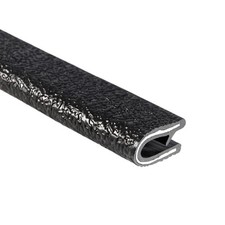 Flexible PVC Edge Trim Protector - 100ft, 1/8" Fit, 9/16" Leg, Black Pebble Fini