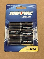 Rayovac 123A Photo Batteries, Lithium, 3V, Box of 8 - Sealed