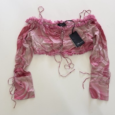 BLUMARINE Dusty Rose & Fuxia Printed Blouse Size 44/8