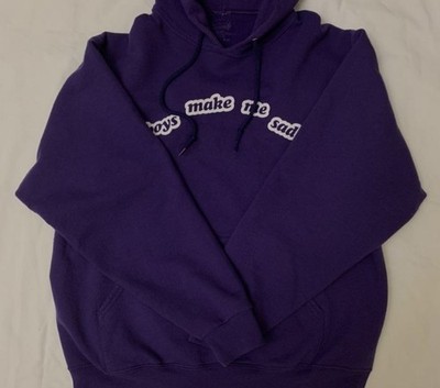 Brockhampton '' Boys Make Me Sad '' Purple Arc Hoodie Medium NWOT