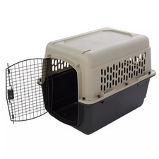 Top Paw Plastic Portable Dog Carrier; Hard-Sided Travel Pet Carrier, Metal Door