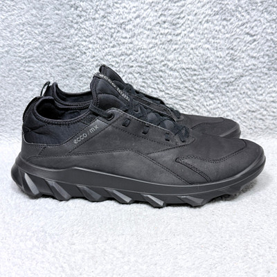 Ecco Mx Mens Size 10 Hiking Shoes Sneakers Black Nubuck Leather Waterproof