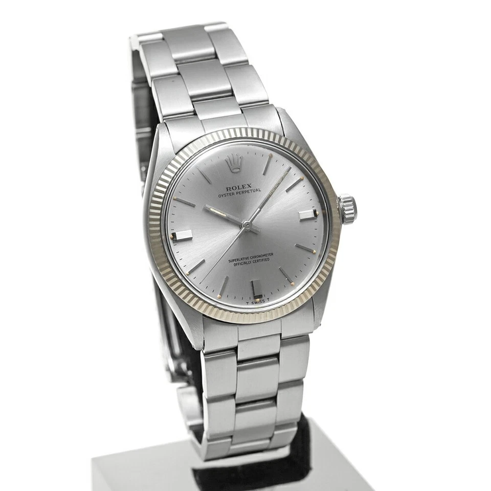 ROLEX Oyster Perpetual 1005 Gray Case Size 34mm x 34mm Men's Used Watch #62430 - Image 3 of 4