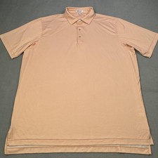 Peter Millar Polo Shirt Mens XL Orange Summer Comfort Geometric Golf Stretch