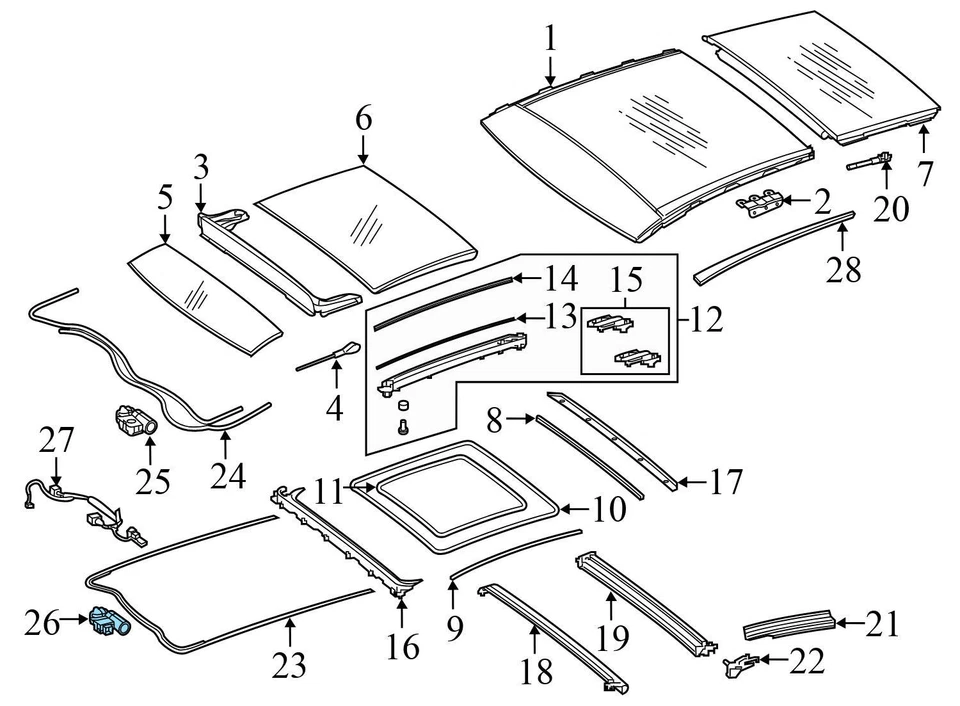 Mercedes-Benz C63 AMG 2016-2017 2020-2021 - Motor parasol/parasol techo Foto 3 de 4