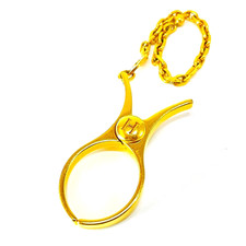 HERMES Filou Glove Holder Clip Gold Tone Chain Bag Charm Accessory Auth JAPAN