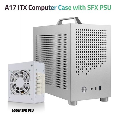 SKTC A17 Mini ITX Case with SFX 600W Power Supply, 0.8mm SGCC, fit 210mm GPU