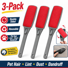 3 Pack Double Sided Lint Brush Swivel Pet Hair Dust Dandruff Remover Clothes