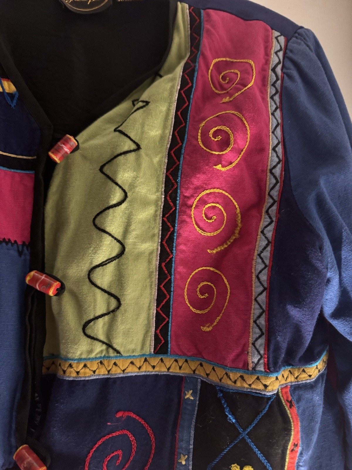 Julia Kim Patchwork Embroidered Button Jacket Wom… - image 6