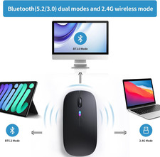 2.4GHz Wireless Optical Mouse USB Rechargeable RGB Cordless For PC Laptop