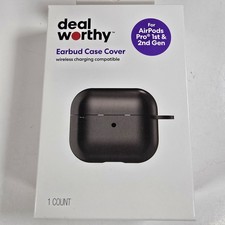 Dealworthy AirPods Pro Case Cover 1st 2nd Gen Black Wireless Charging Compatible