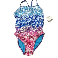 Dolfin Uglies Print V-Back One Piece Swimsuit Size 30 New NWT DS0510