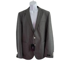 Hugo Boss Sport Coat Mens 44R Gray Herringbone Wool Raye2 Patch Pocket Blazer