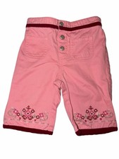 EUC Vintage Y2K Faded Glory Girls' Pink Embroidered Pants 6-9m western