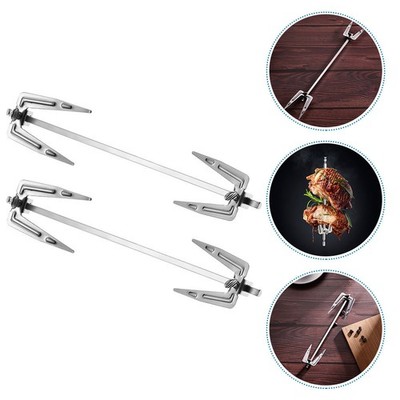 2pcs Edelstahl BBQ Kitchen Grill Forks Edelstahl -Lebensmittelgabeln Ofenzubehör