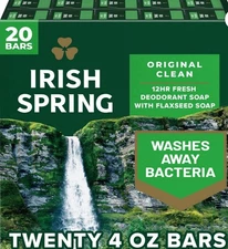 Irish Spring Deodorant Bar Soap, Original Clean, 4.5 oz, 20-count