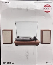 OEM Victrola The Kingfield Bluetooth Record Player Shelf System FREE SHIPPPING