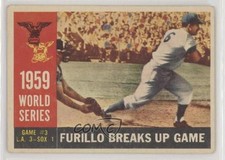 1960 Topps World Series Carl Furillo Game #3: Breaks Up (Gray Back) #387 10xs