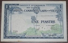 1954 French Indochina 1 Piastre Note P#105 9028