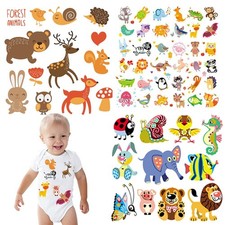 Cute Animal Iron-On Patches for Kids' Clothes, Jeans, Shirts, and Decor