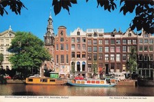NETHERLANDS AMSTERDAM KLOVENIERSBURGWAL WITH ZUIDERKERK