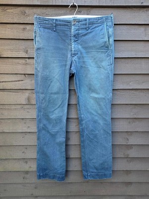 Visvim Chino Hose Herren W32 L30 Mittelblau Baumwolle Made in Japan Freizeit Vintage