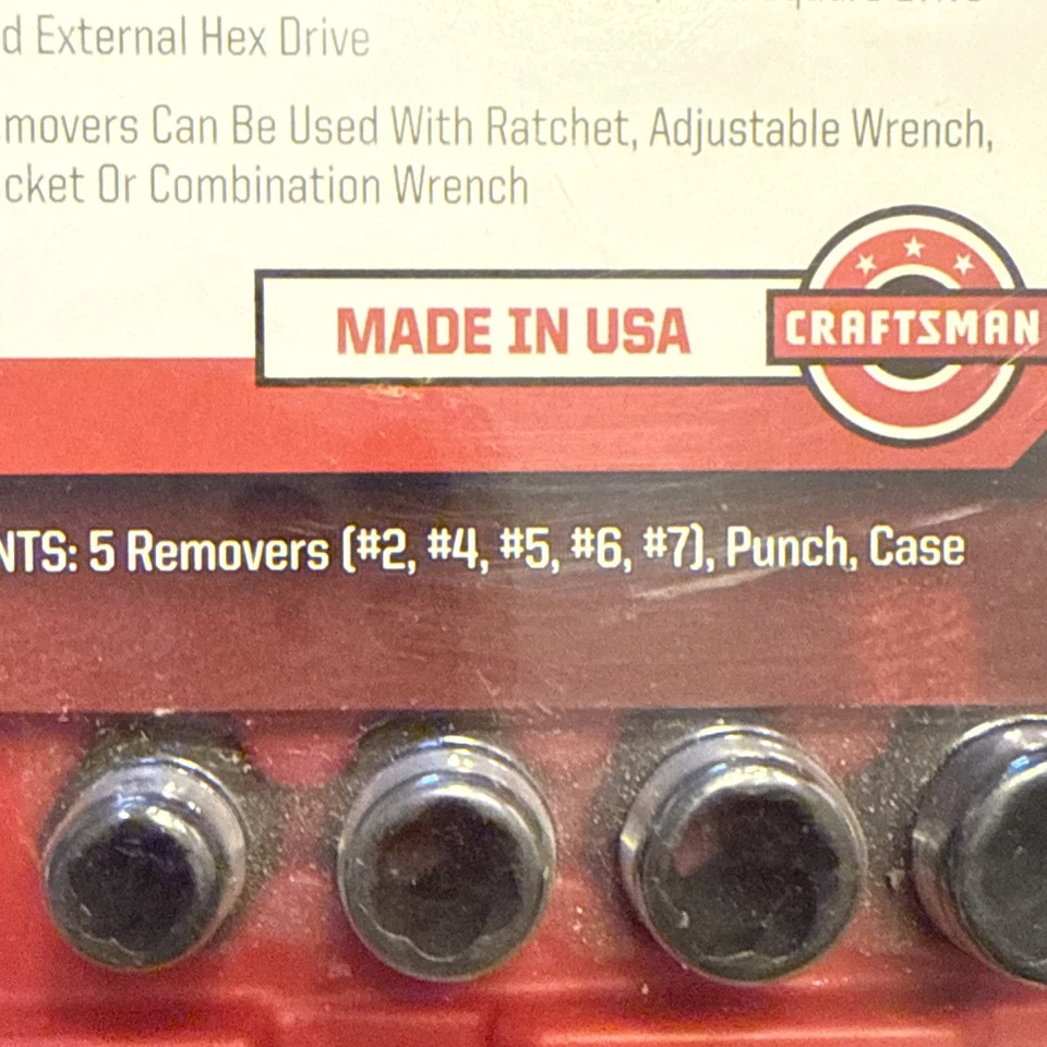 Craftsman 3/8" Drive Damaged Bolt Nut Remover Set USA (6 pcs) Part  52060 New - Image 4 of 4