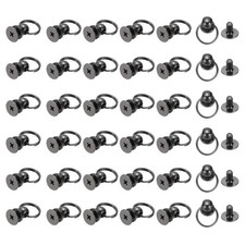 60 Pcs 0.28" Screwback Round Head Rivet with Single Ring , Gunmetal
