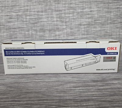 NEW Genuine OKI Toner Cartridge High Yield 7000 Page Sealed OEM 45807105