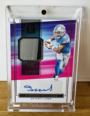 2022 Panini Impeccable 9/99 Jameson Williams Current triple jersey number  RC
