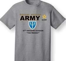97TH INFANTRY DIVISION* THE TRIDENT*EMBLEM* SHIRT*ARMY OFFICIALLY LICENSED